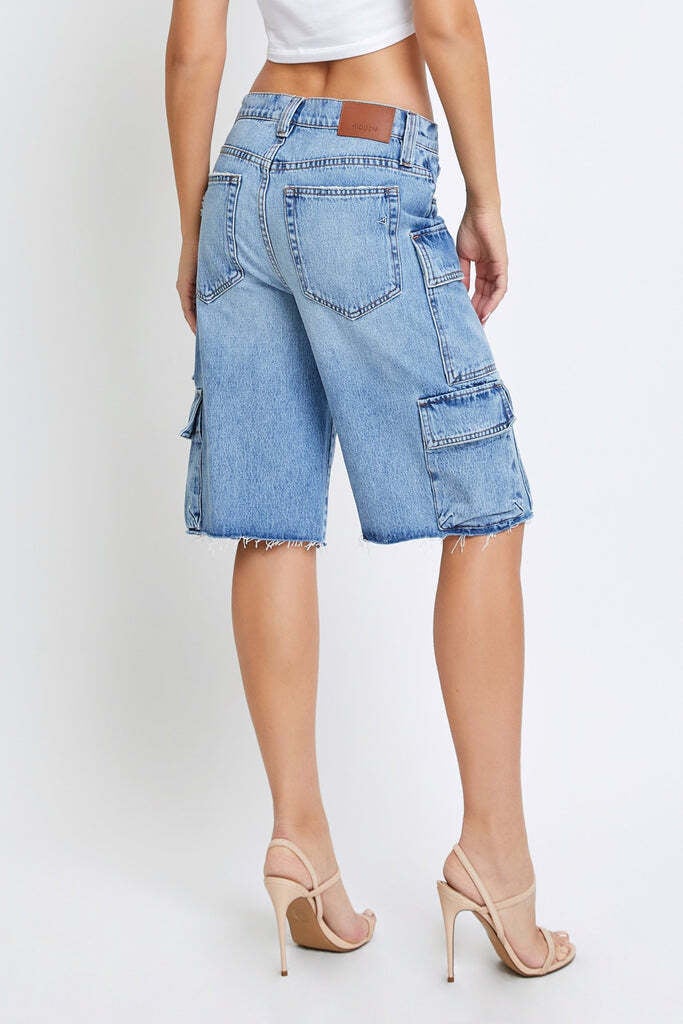 Hidden Jeans Alyx Cargo Baggy Medium Blue Shorts Rise Wander Company